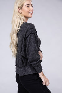 Brushed Melange Hacci Oversized Sweater