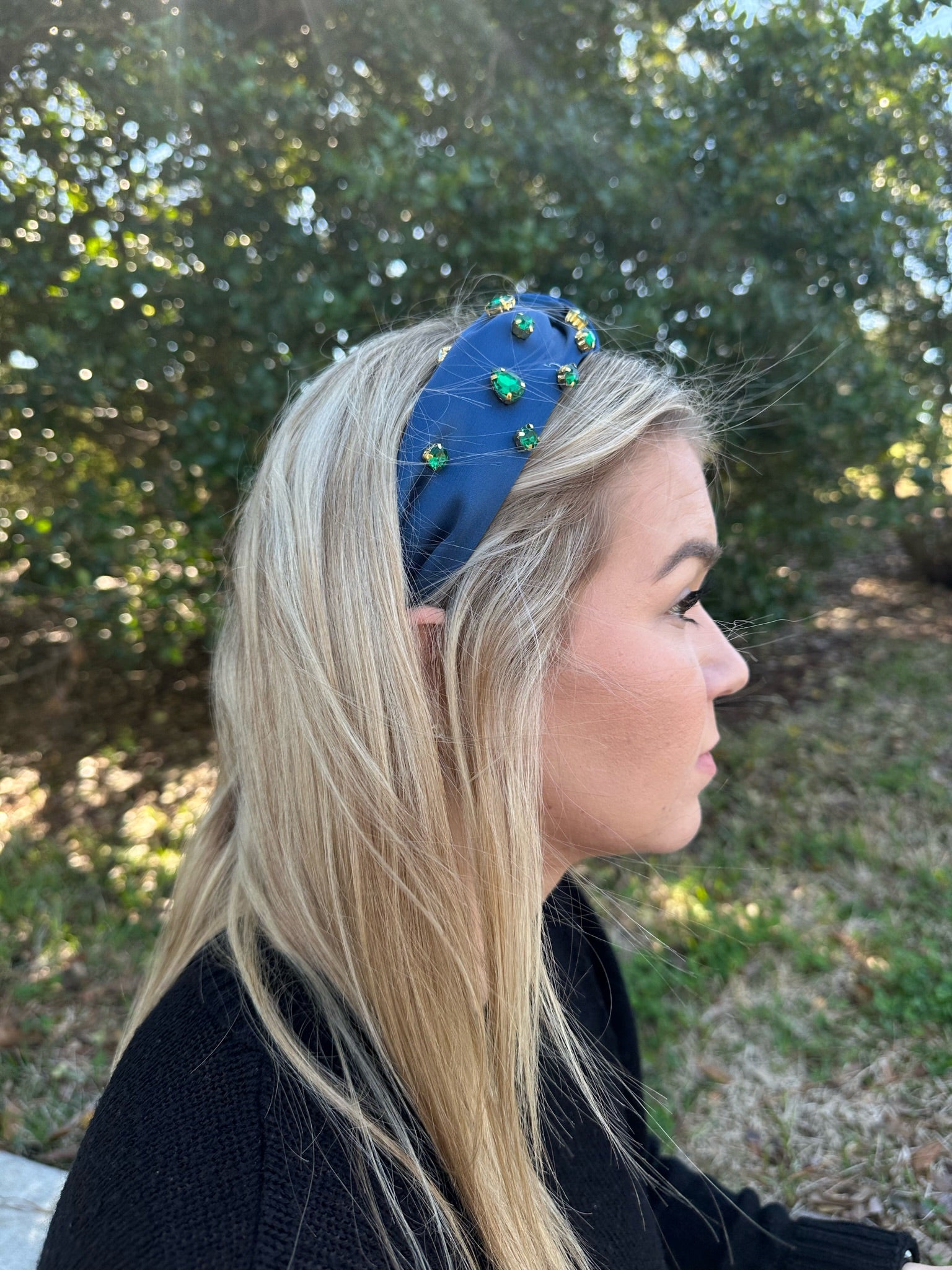 Blue Jeweled Headband