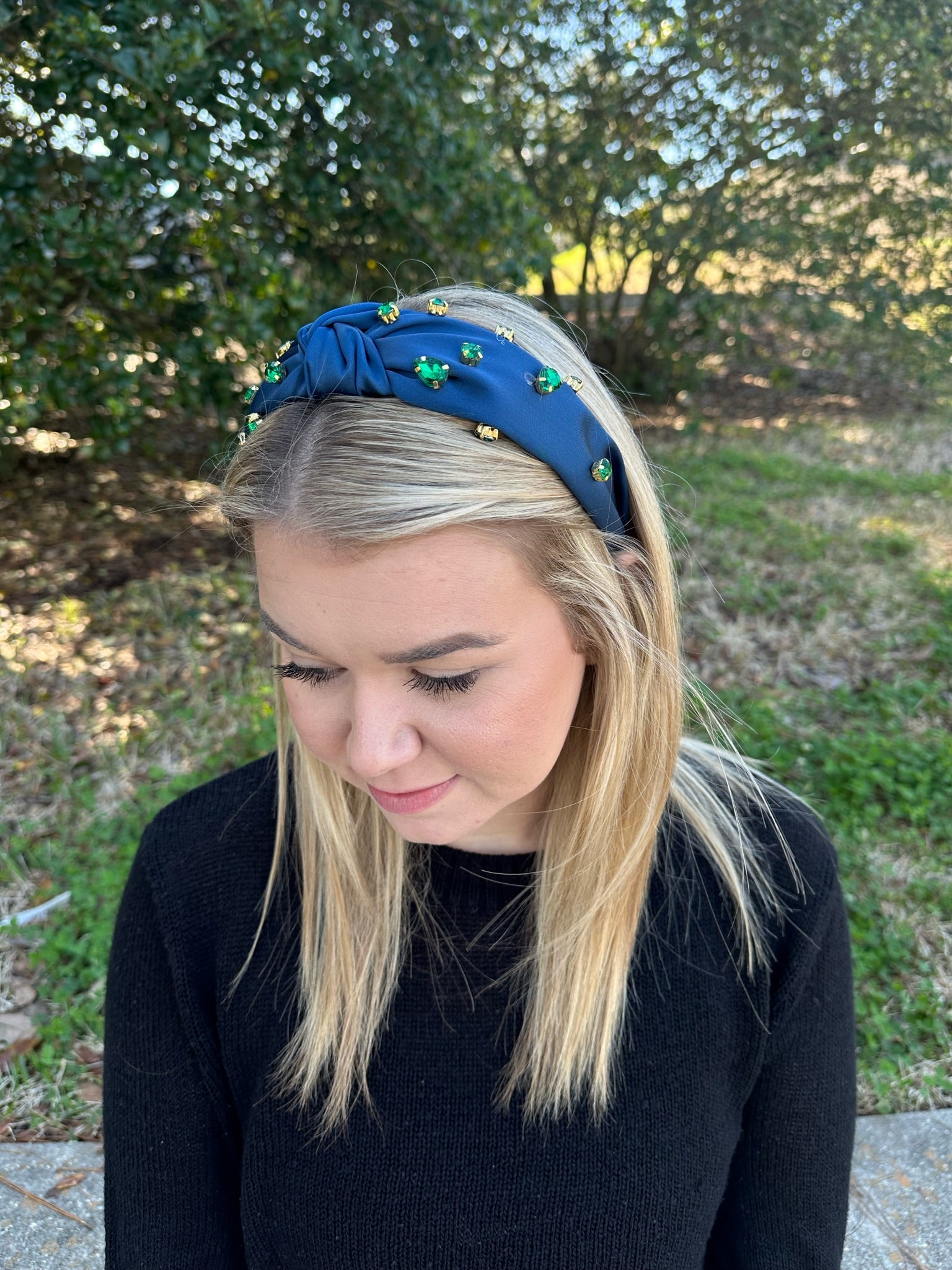 Blue Jeweled Headband