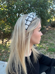 Black and White Tweed Headband