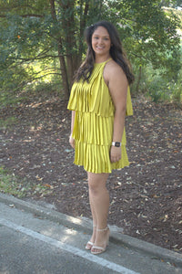 Tiered Pleated Dress