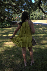 Tiered Pleated Dress