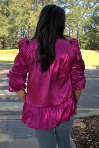 Magenta Ruffle Blouse